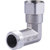 4分接头内丝活接不锈钢直角弯头管件热水器转换水管自来水配件通