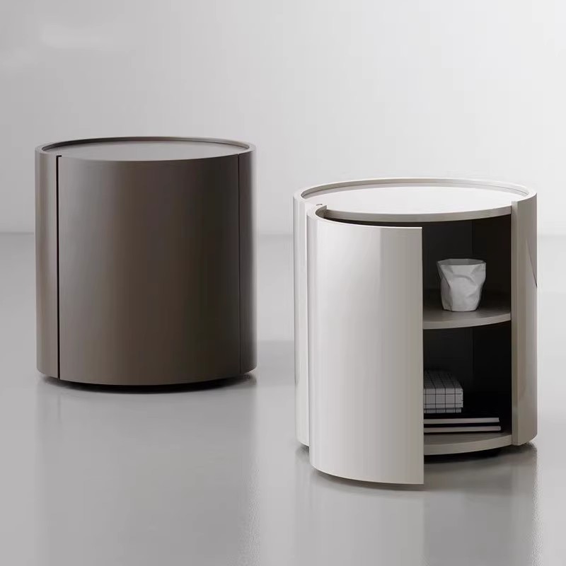 灰色烤漆床头柜艺术边柜收纳柜卧室床头柜二三斗柜迷你收纳柜定制