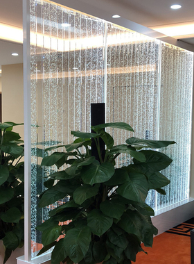 水幕墙流水墙 LED气泡墙水帘屏风创意玄关隔断背景墙 新品亚克力
