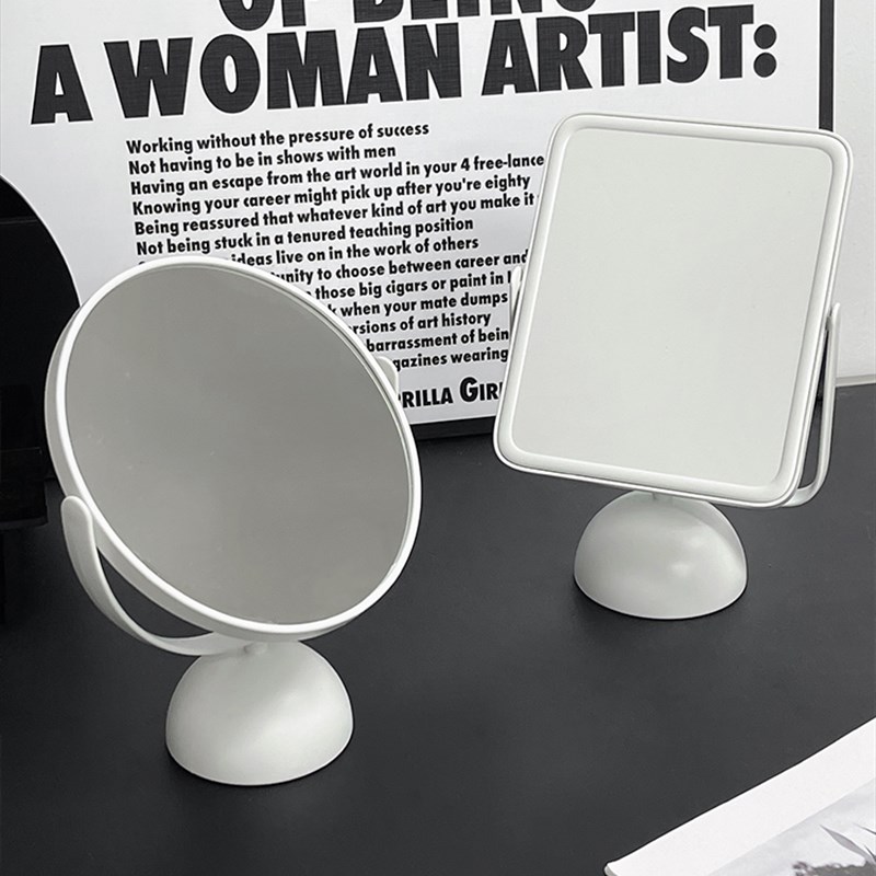 化妆镜台式家用梳妆镜女生卧室梳妆台旋转学生宿舍桌面简约小镜子