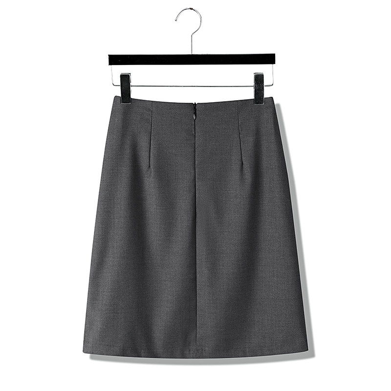 灰色正装裙女a字职业半身裙工作面试毕业照西装大码短裙夏季薄款