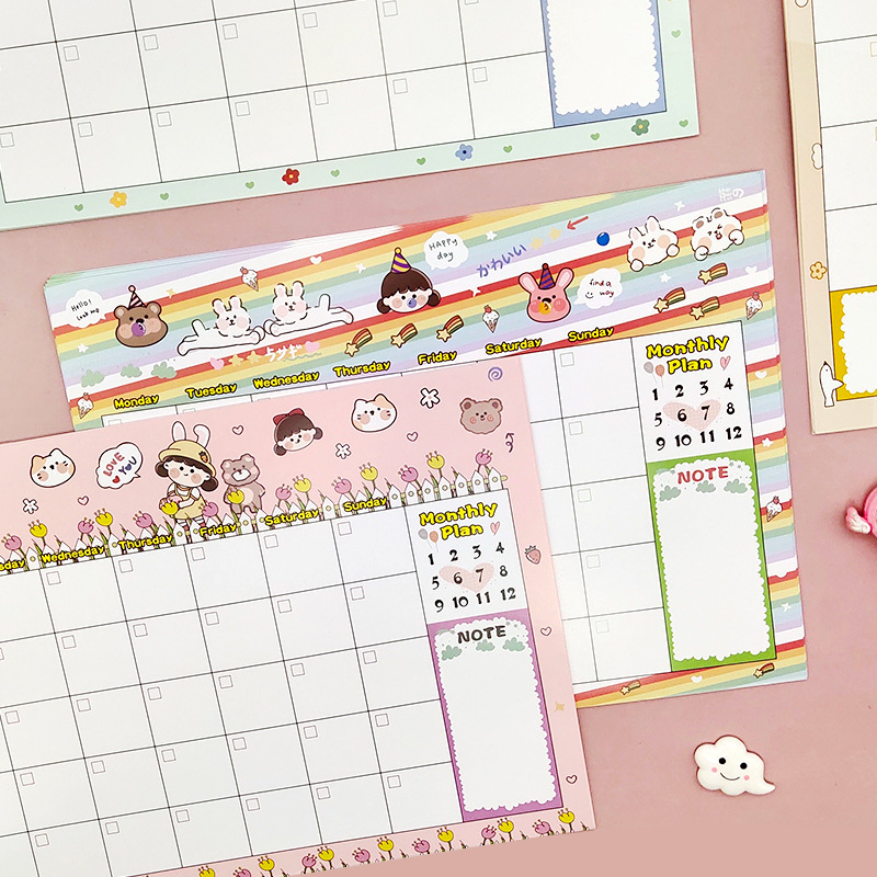 可爱学生可爱月计划本 每日时间管理日程表学习办公自律打卡清单