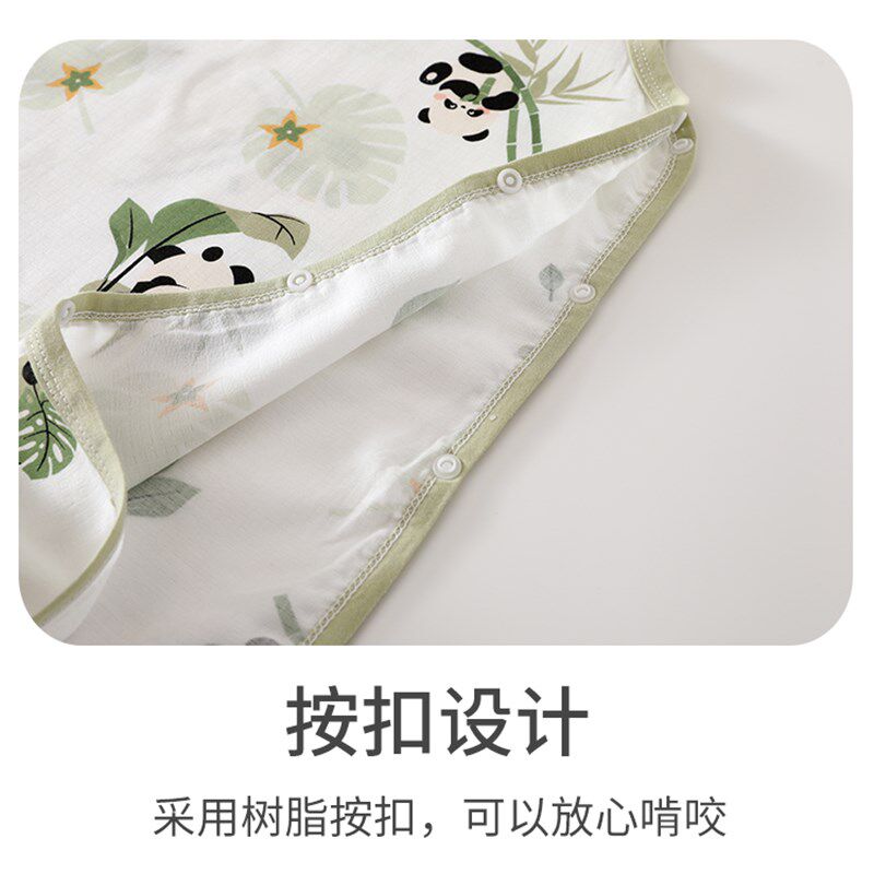 贝乐咿初生婴儿睡袋夏季纱布防惊跳儿童连体衣防踢被薄款透气清凉