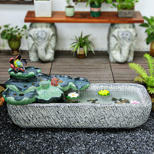 庭院户外流水摆件落地小鱼池阳台花园布置造景入户循环水景观喷泉