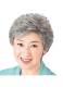 假发女士短发花白奶奶中老年假发套真发短卷发表演花白假发整顶