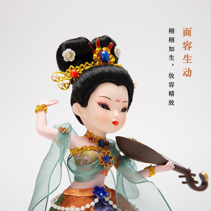 中国风敦煌飞天绢人娃娃四大美女摆件特色手工艺礼品出国送老外