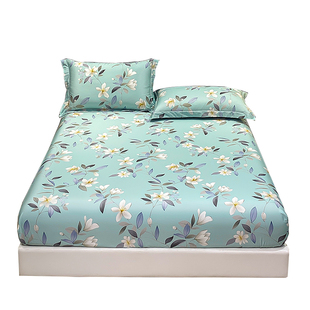 100S全棉牀笠单件1.2 1.5m厚牀垫套防滑纯棉牀罩定制200x200x220