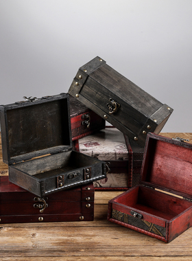 美式皮箱复古手提箱摆件创意小道具老式古董箱子店铺橱窗装饰摆设