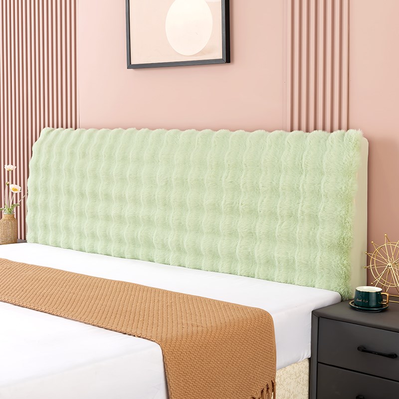 全包床头罩时尚简约风加厚四季通用木皮床头套靠背弹力防尘保护罩