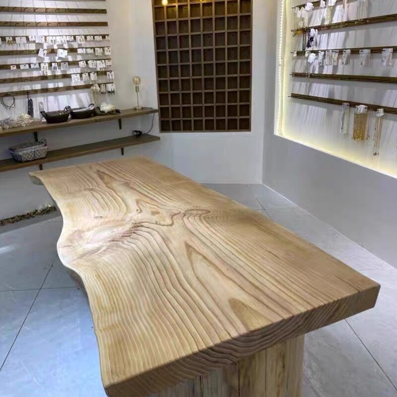 饰品店展示桌中岛流水台服装店实木大板展示台童装店中间摆放桌子