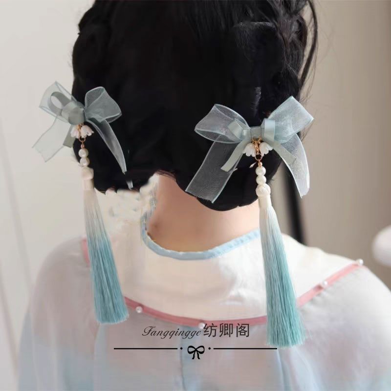 仙气长流苏薄纱蝴蝶结铃兰对夹发饰步摇后压古风汉服Lolita头饰,童装/婴儿装/亲子装,发饰,淘宝优惠券,粉丝福利购,淘宝优惠卷