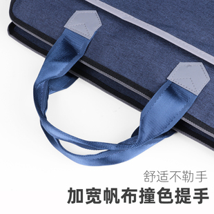文件袋帆布拉链大容量男公文女手提商务会议公事拎包学生补习