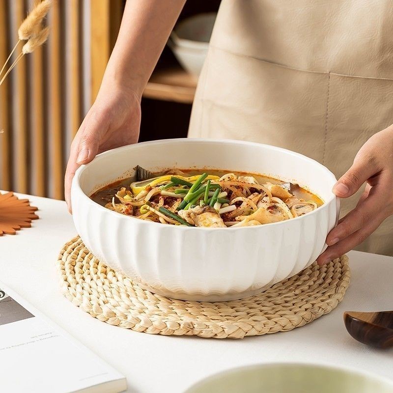 超大号汤盆家用水煮鱼大碗酸菜鱼碗商用陶瓷碗和面盆纯白面碗装汤