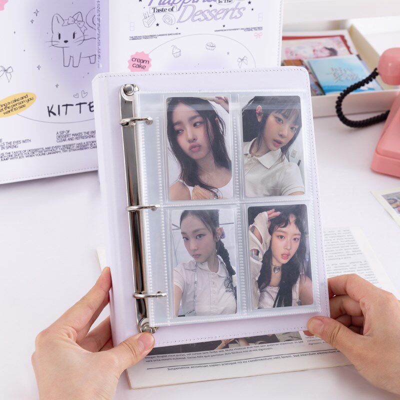 甜品小猫A4九宫格四宫格卡册小卡明信片镭射票收纳册活页相册本生