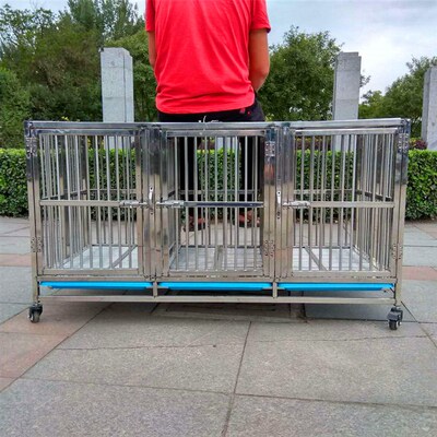 宠物子母笼加厚不锈钢双门狗笼大中小型犬通用202a304加厚不锈钢