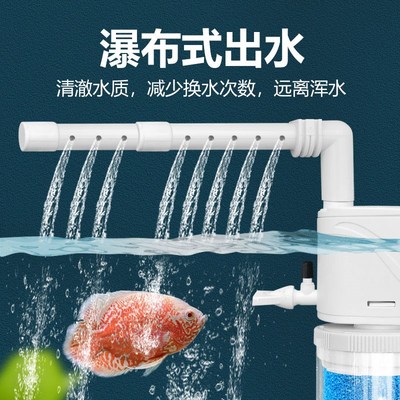 鱼缸过滤器三合一净水循环家用内置潜水增氧泵吸便神器小型金鱼缸