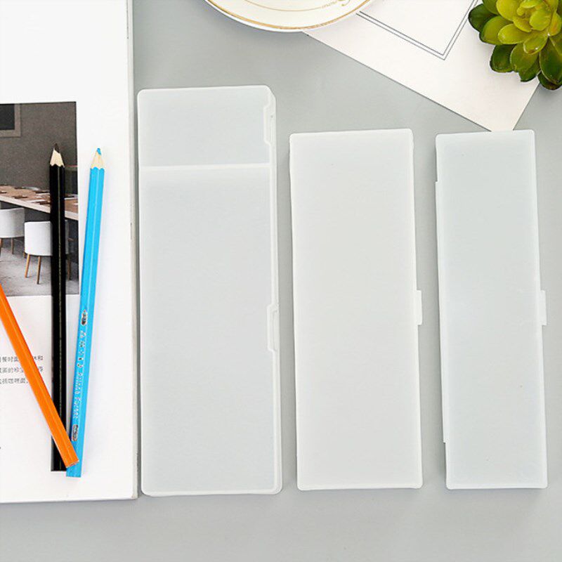 PP塑料笔盒透明磨砂文具盒简约铅笔盒文具收纳盒学生用大中小号盒