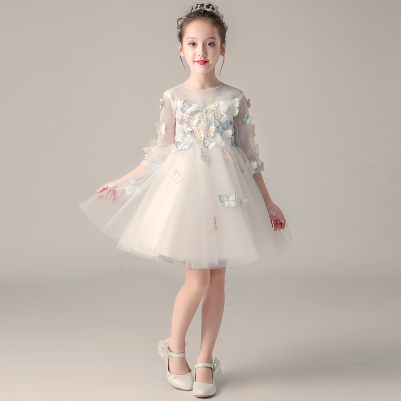 花童礼服女婚礼长袖儿童婚纱蓬蓬纱白色公主裙女童钢琴演出服夏季,童装/婴儿装/亲子装,儿童礼服,淘宝优惠券,粉丝福利购,淘宝优惠卷