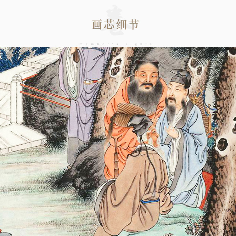 八仙过海祝寿图画像 琼台仙踪图神仙画 绢布卷轴挂画装饰画可定制