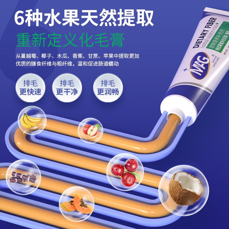领养之家 MAG 6种水果提取纤维猫咪专用化毛去毛膏猫草片排除毛球