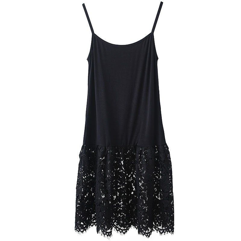 卫衣内搭衬裙套毛衣吊带裙女打底下摆镂空蕾丝裙中长款吊带背心裙