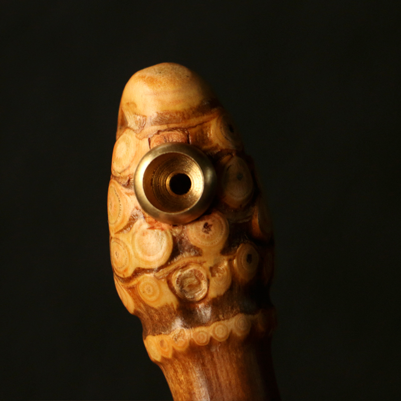 精品纯手工制作天然满钉紫竹根小烟嘴不过滤把玩小烟具烟斗粗细烟