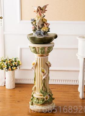 高档结迁婚礼物创意欧式电视柜喷客厅家居装饰品流水泉摆件乔新居