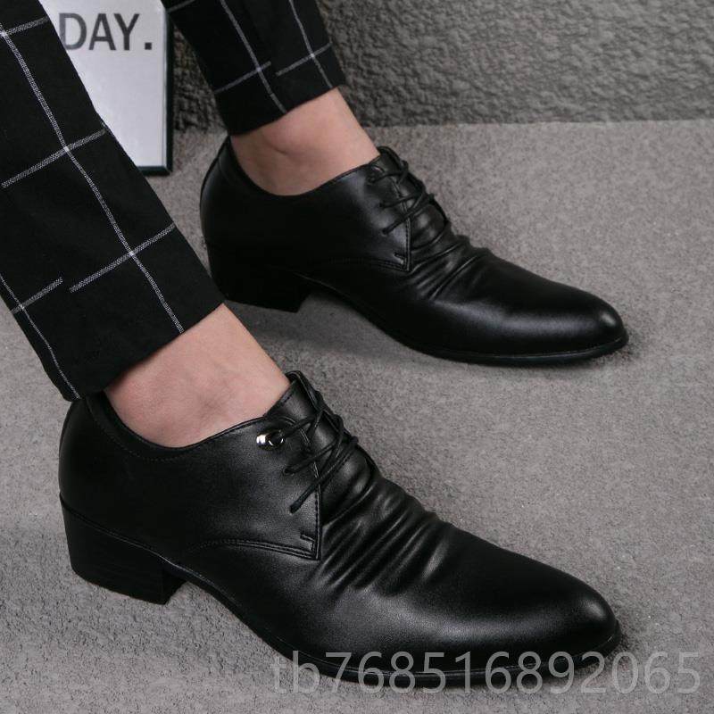 高档冬尖头皮鞋男韩版青搭真皮内增季高英伦休闲商年务正装男百鞋,流行男鞋,单鞋,淘宝优惠券,粉丝福利购,淘宝优惠卷