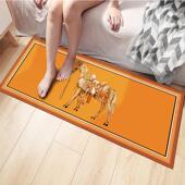 高档橙色边地毯卧床室床边毯轻奢大H地垫毯小地垫子床尾前床长条