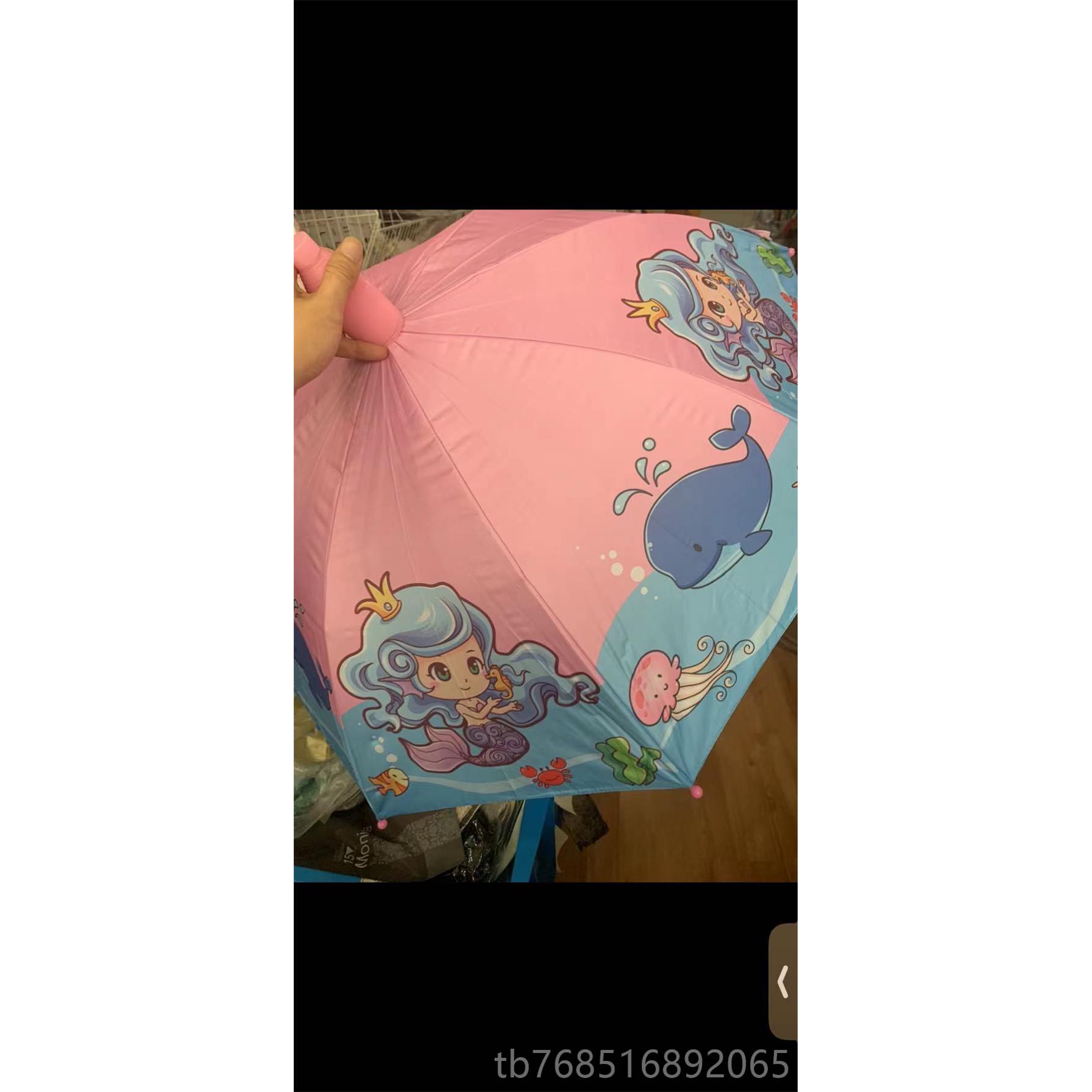 高档防水套冰激凌手伞柄卡通儿童伞防戳伤安全自动黑伞胶半防晒雨