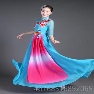 高档21成7新款大唱服长裙演出服人女士连衣裙主持0合人礼服合唱团