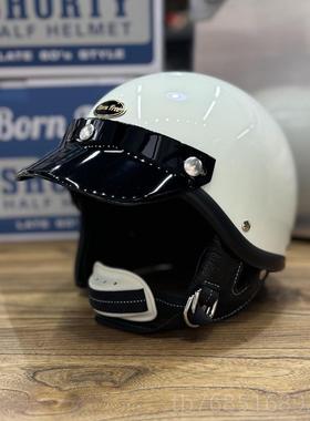 高档brnfre日式复古小盔o机体60哈雷车头盔男女款Shorty半盔夏e季