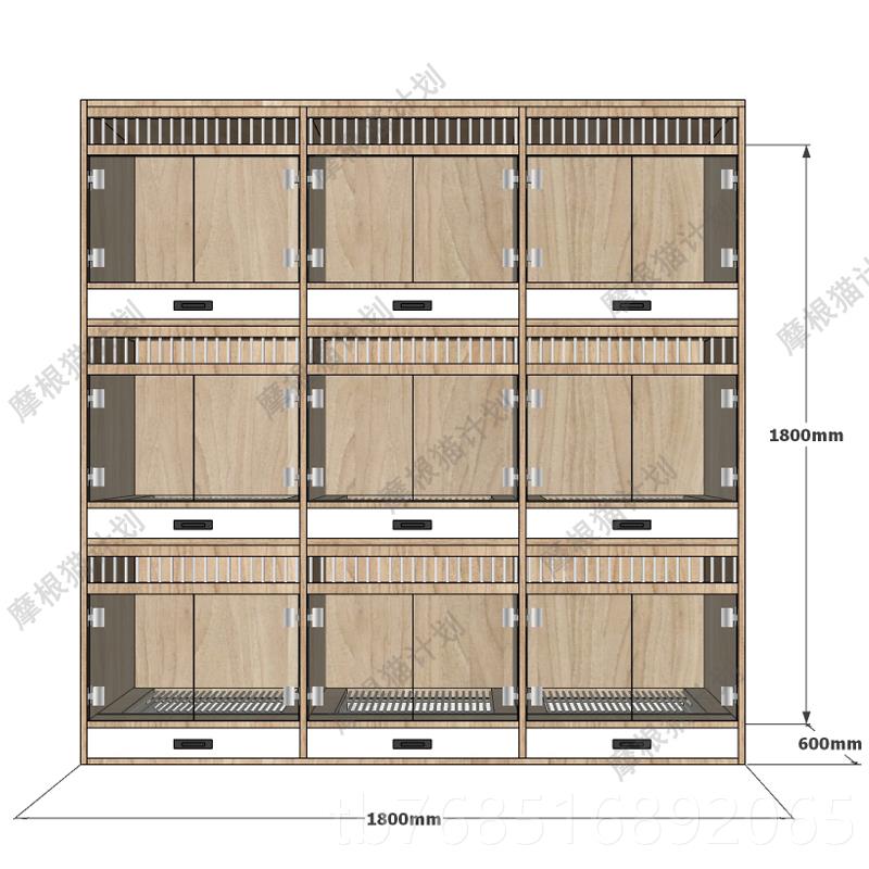 高档北欧狗豪华物狗寄养柜宠店寄狗柜展示柜小型带厕所定制笼养柜