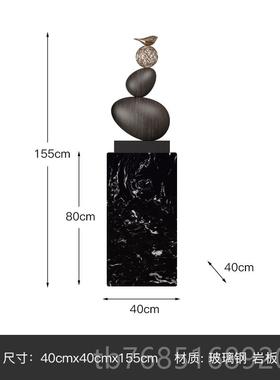 高档创意入户关客柜雕塑办公室售处楼石来玄运转招财艺术摆件厅样