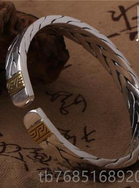 高档手工七股编织手镯麻花镯子简女约男情女9款情侣手镯99足银男