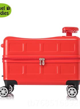 高档美国tavel r万buddies儿拉杆箱宝宝可坐可骑时尚向轮静音行童