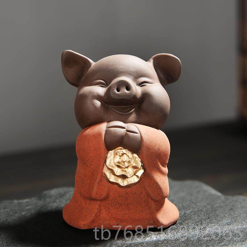 高档纳福猪紫砂茶宠摆件 精陶品瓷招财玩可养手工茶茶桌茶摆具件,餐饮具,茶宠摆件,淘宝优惠券,粉丝福利购,淘宝优惠卷