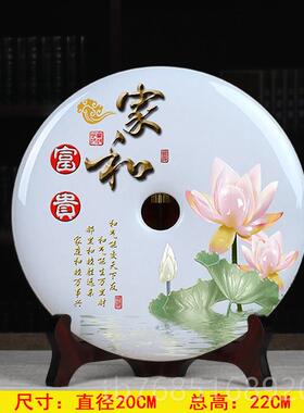 高档平安扣摆件天然玉礼石器工艺品家饰品博古架玄关柜玉搬家开业