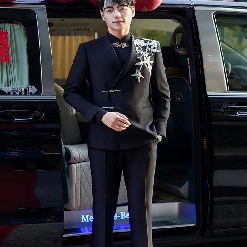 新郎结婚新中式礼服2025新款男士中山装西装修身敬酒服男款秀禾服