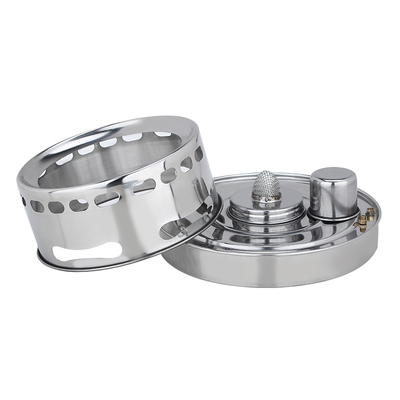 不锈钢酒精炉底座小火锅煮茶器户外便携液体固体酒精炉家用单人锅