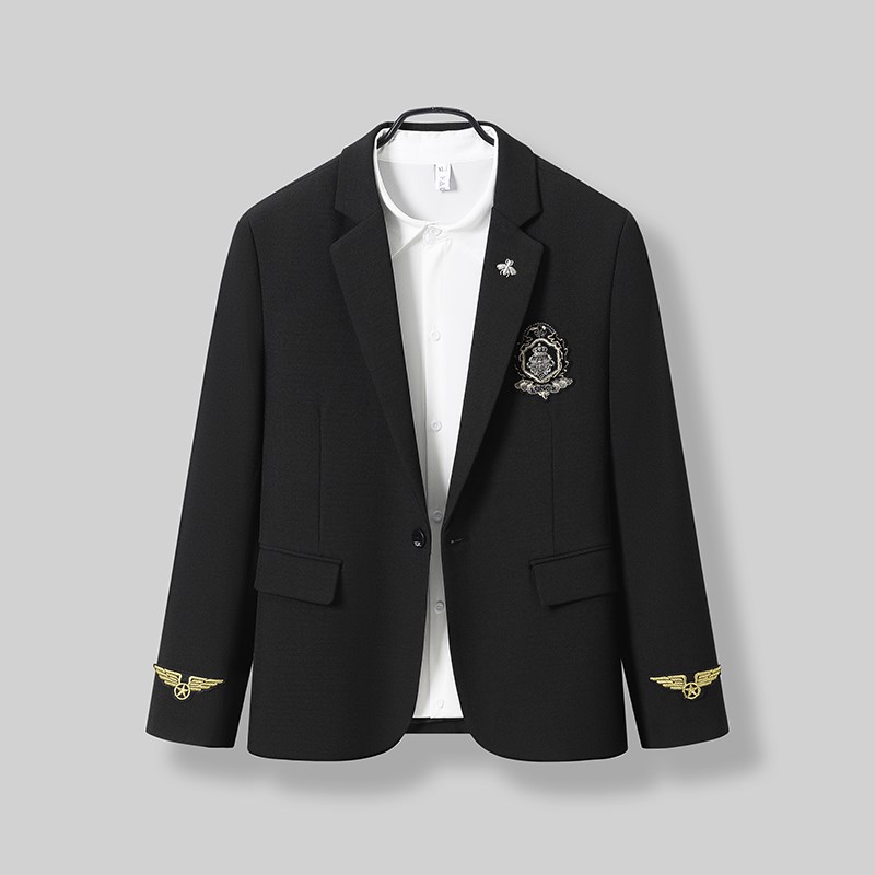 2022秋装新款休闲西装男套装学院风dk制服男西服三件套班服