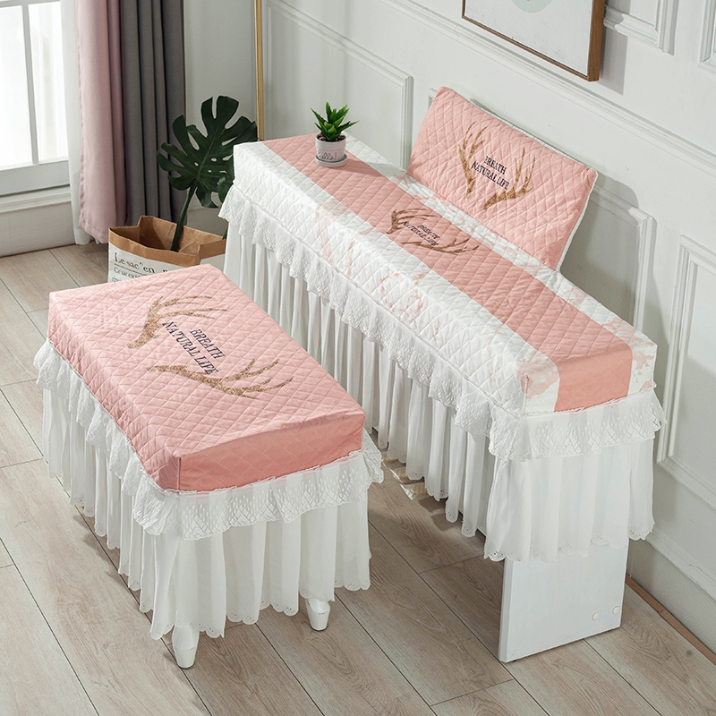 电钢琴防尘罩88键电子琴罩子高档盖布琴布61键蕾丝北欧风防灰琴套