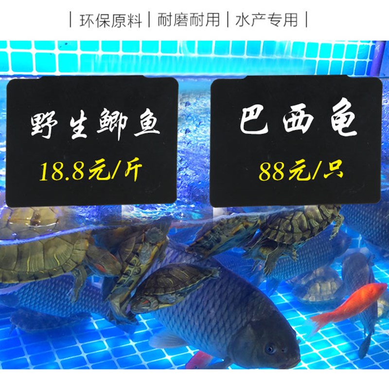 海鲜市场鱼缸标价牌可擦写超市水产海鲜池挂式价格牌防水pvc标签