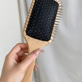 面包梳气囊钢针气垫梳子不锈钢宽齿美发梳理发店专用卷发顺发造型