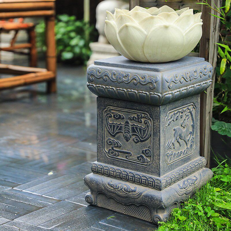 陋石坊石墩花盆底座庭院摆件造景布置花园装饰仿石雕中式仿古柱墩,家居饰品,户外/庭院摆件,淘宝优惠券,粉丝福利购,淘宝优惠卷