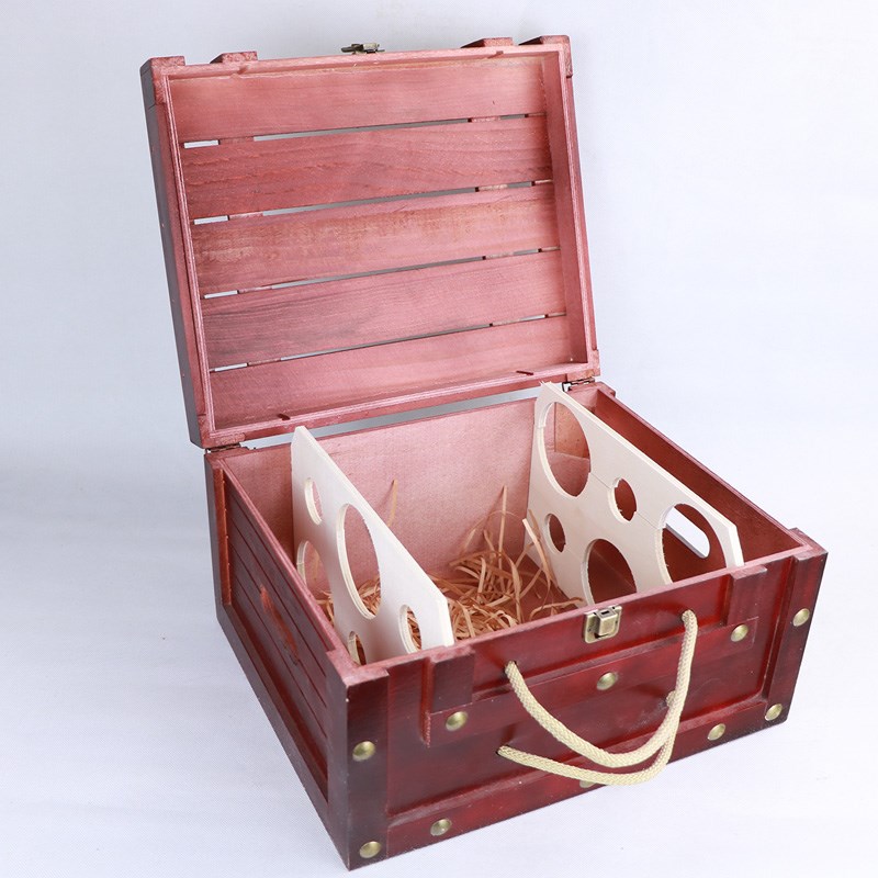 高端实木红酒木盒红酒盒子葡萄酒包装盒礼盒6只装木制红酒箱定制