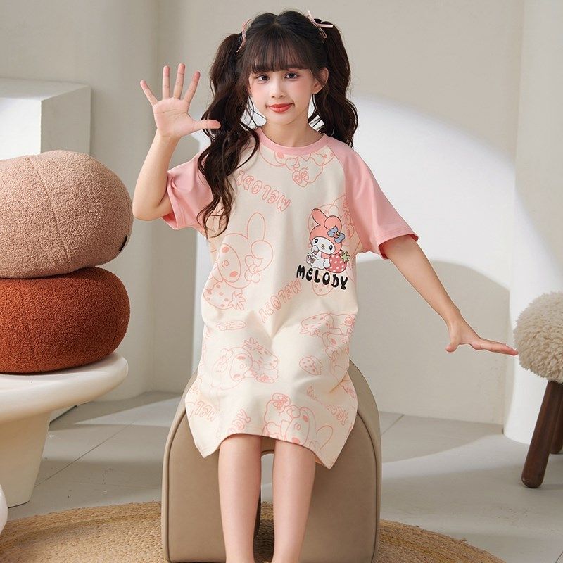 2024儿童睡衣夏季款纯棉薄款短袖女童宝宝睡裙女孩大童洋气家居服,童装/婴儿装/亲子装,家居裙/睡裙,淘宝优惠券,粉丝福利购,淘宝优惠卷