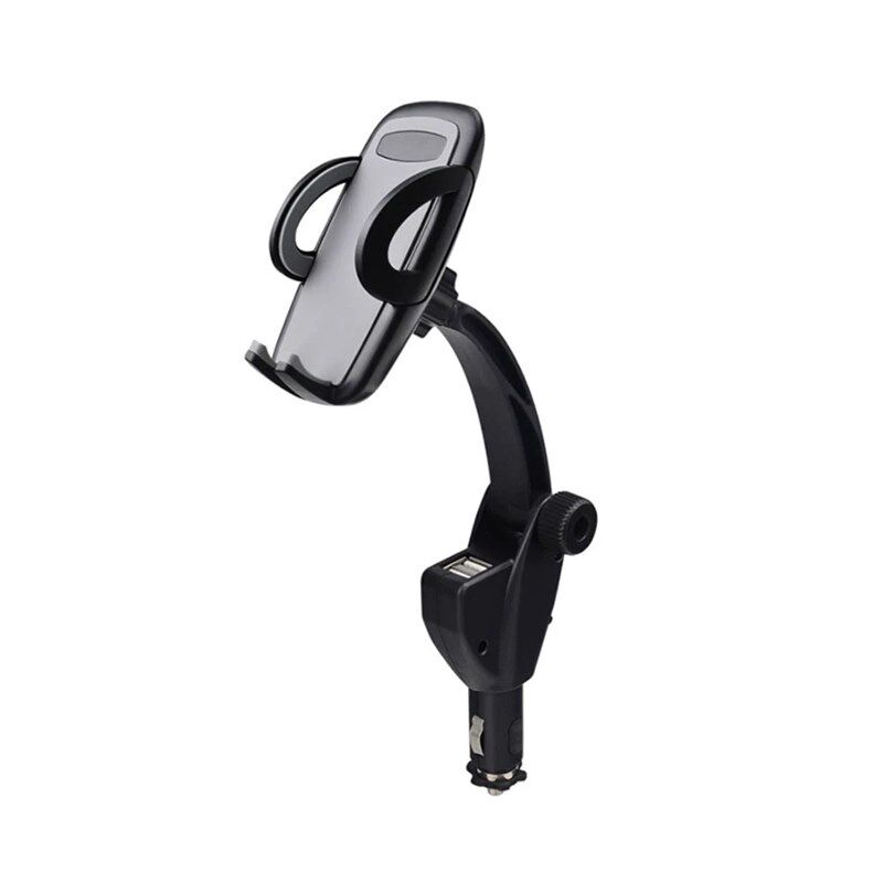 12-24V通用车载手机导航点烟器专用支架双USB充电口磁吸夹子旋转