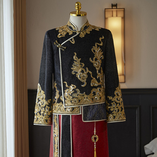 秀禾服男装2024新款中式结婚新郎敬酒服汉服男士结婚礼服男款婚服