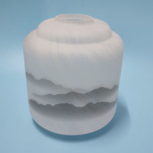 灯具配件中式灯笼奶白色元素中国风图案玻璃灯罩吊灯灯具换新灯罩